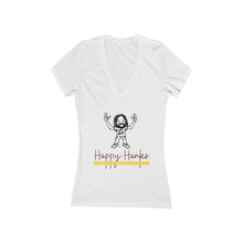 Load image into Gallery viewer, Women&#39;s Jersey Short Sleeve Deep V-Neck Tee - Happy Hanks Coffee
