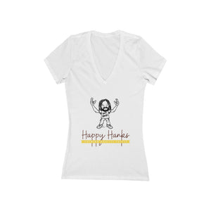 Women's Jersey Short Sleeve Deep V-Neck Tee - Happy Hanks Coffee